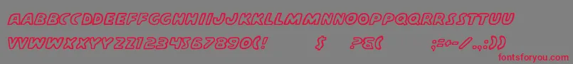 CasperComics-Schriftart – Rote Schriften auf grauem Hintergrund