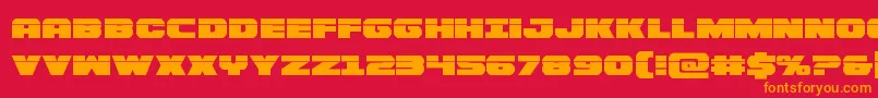Bummerlaser-Schriftart – Orangefarbene Schriften auf rotem Hintergrund