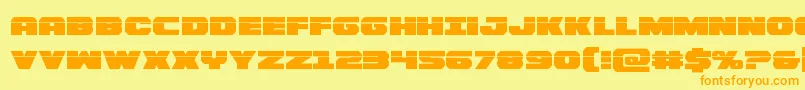 Bummerlaser-Schriftart – Orangefarbene Schriften auf gelbem Hintergrund