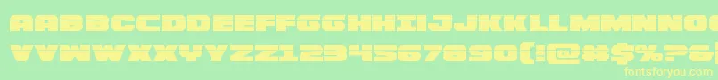 フォントBummerlaser – 黄色の文字が緑の背景にあります