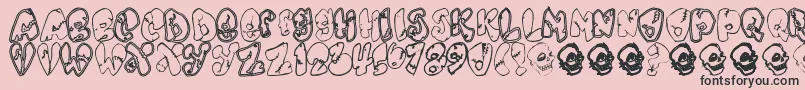 Chankenstein-fontti – mustat fontit vaaleanpunaisella taustalla