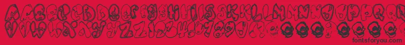 Chankenstein-fontti – mustat fontit punaisella taustalla