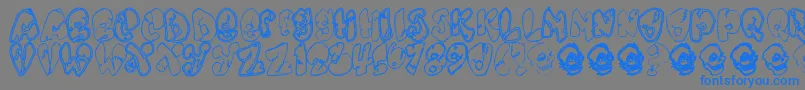Chankenstein-fontti – siniset fontit harmaalla taustalla