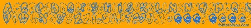 Шрифт Chankenstein – синие шрифты на оранжевом фоне