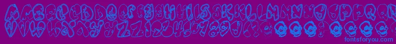 Chankenstein Font – Blue Fonts on Purple Background