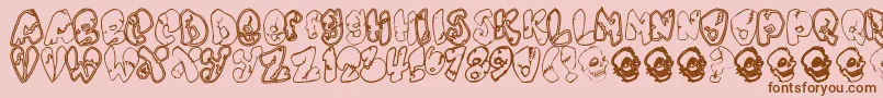 Chankenstein-fontti – ruskeat fontit vaaleanpunaisella taustalla