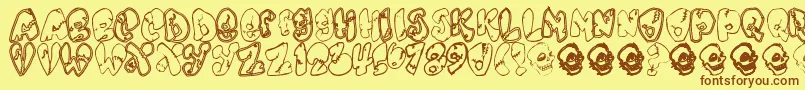 Шрифт Chankenstein – коричневые шрифты на жёлтом фоне
