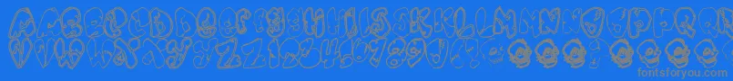 Chankenstein-fontti – harmaat kirjasimet sinisellä taustalla
