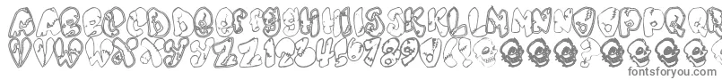 Chankenstein-Schriftart – Graue Schriften auf weißem Hintergrund