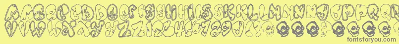 Chankenstein-Schriftart – Graue Schriften auf gelbem Hintergrund