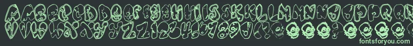 Chankenstein-fontti – vihreät fontit mustalla taustalla