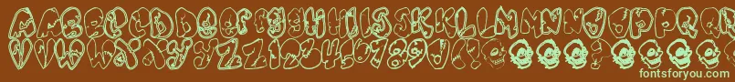 Chankenstein Font – Green Fonts on Brown Background