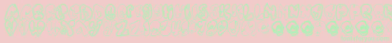 Chankenstein-Schriftart – Grüne Schriften auf rosa Hintergrund
