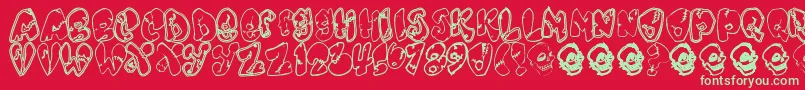 Chankenstein Font – Green Fonts on Red Background