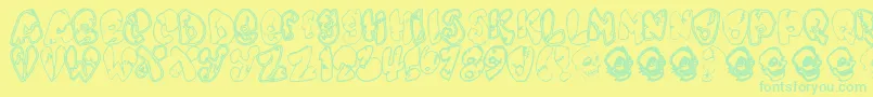Шрифт Chankenstein – зелёные шрифты на жёлтом фоне