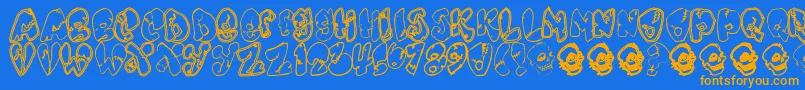 Шрифт Chankenstein – оранжевые шрифты на синем фоне