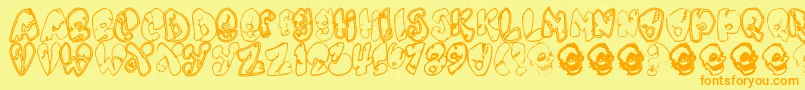 Шрифт Chankenstein – оранжевые шрифты на жёлтом фоне