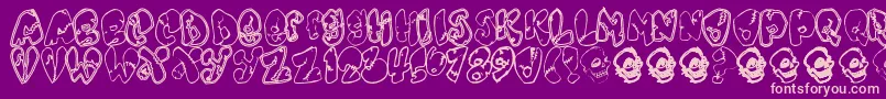 Chankenstein-fontti – vaaleanpunaiset fontit violetilla taustalla
