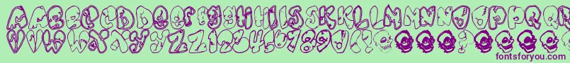 Шрифт Chankenstein – фиолетовые шрифты на зелёном фоне