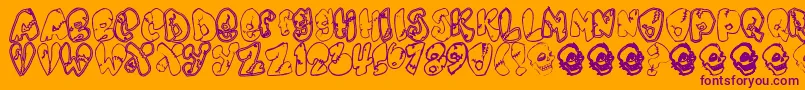 Шрифт Chankenstein – фиолетовые шрифты на оранжевом фоне