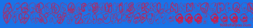 Chankenstein-fontti – punaiset fontit sinisellä taustalla