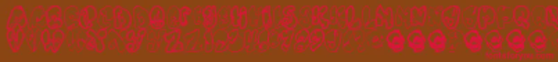 Chankenstein-fontti – punaiset fontit ruskealla taustalla