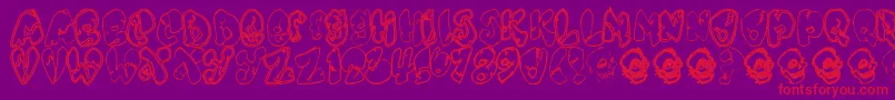 フォントChankenstein – 紫の背景に赤い文字