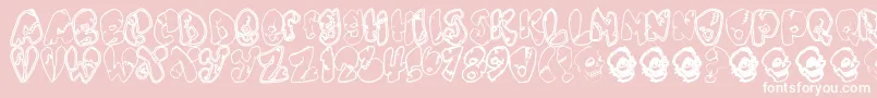 Chankenstein-fontti – valkoiset fontit vaaleanpunaisella taustalla