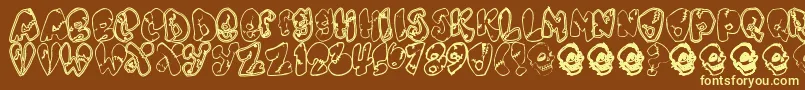 Chankenstein Font – Yellow Fonts on Brown Background