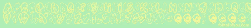 Шрифт Chankenstein – жёлтые шрифты на зелёном фоне