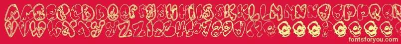 Chankenstein-fontti – keltaiset fontit punaisella taustalla