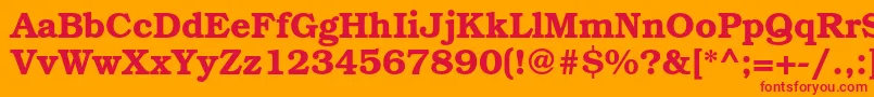 フォントTexgyrebonumBold – オレンジの背景に赤い文字