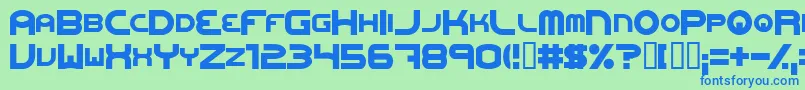 フォントOneworldonefutureExtrabold – 青い文字は緑の背景です。