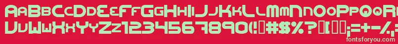 フォントOneworldonefutureExtrabold – 赤い背景に緑の文字