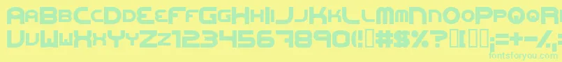 OneworldonefutureExtrabold Font – Green Fonts on Yellow Background