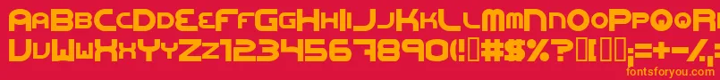 フォントOneworldonefutureExtrabold – 赤い背景にオレンジの文字