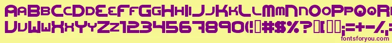 OneworldonefutureExtrabold Font – Purple Fonts on Yellow Background