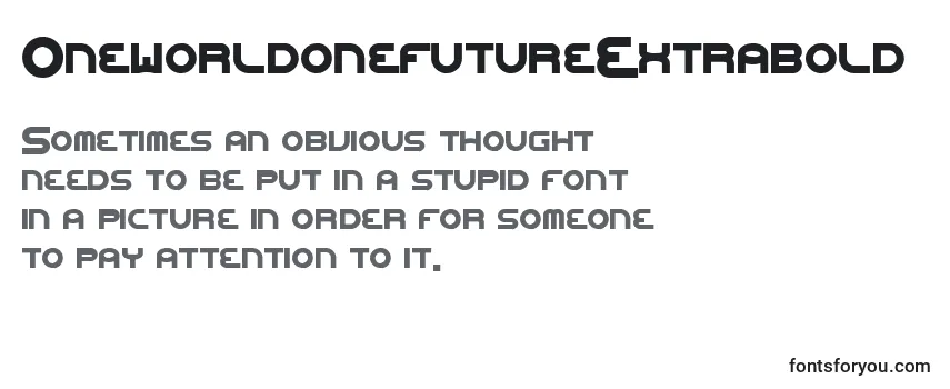 Review of the OneworldonefutureExtrabold Font