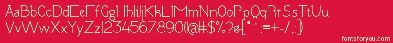 フォントTomskBold – 赤い背景に緑の文字