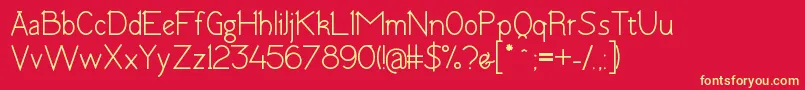 TomskBold-Schriftart – Gelbe Schriften auf rotem Hintergrund