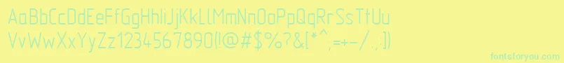 フォントMipgost – 黄色い背景に緑の文字