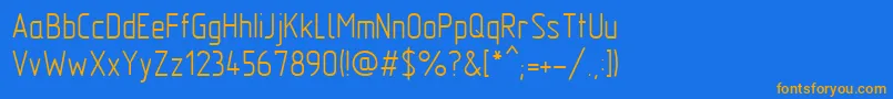 Fonte Mipgost – fontes laranjas em um fundo azul