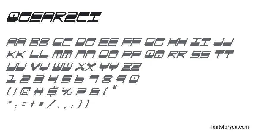 Schriftart Qgear2ci – Alphabet, Zahlen, spezielle Symbole
