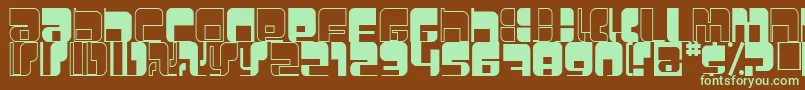 Betamorph-Schriftart – Grüne Schriften auf braunem Hintergrund