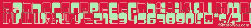 フォントBetamorph – 赤い背景に緑の文字