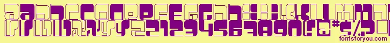 Betamorph Font – Purple Fonts on Yellow Background
