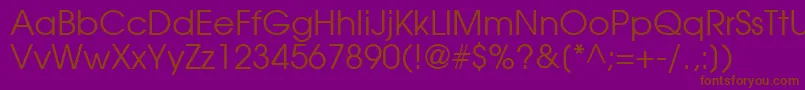 AvalancheNormal Font – Brown Fonts on Purple Background
