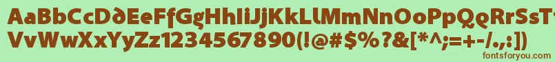 SantanaBlack Font – Brown Fonts on Green Background
