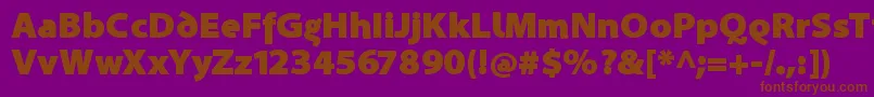 フォントSantanaBlack – 紫色の背景に茶色のフォント
