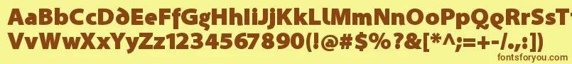 Fonte SantanaBlack – fontes marrons em um fundo amarelo